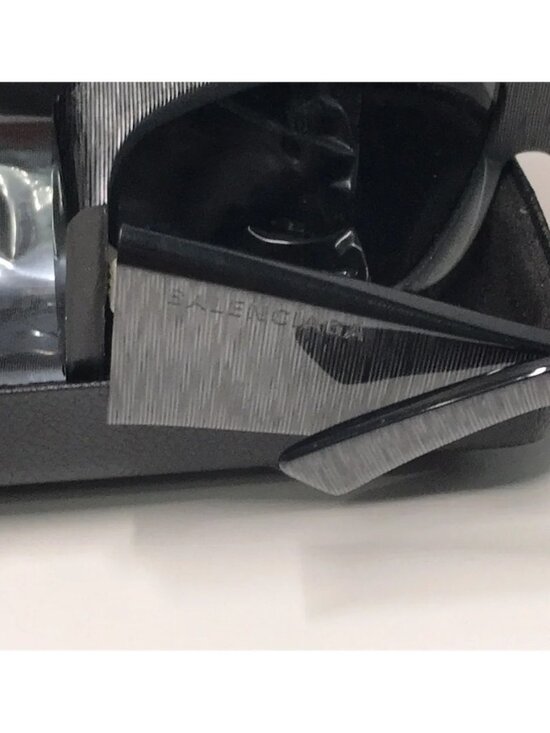 New Authentic Balenciaga BB0002S 003 Grey/Silver Mirror Shield Sunglasses main image 9